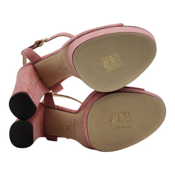 Jimmy Choo Peachy Platform Sandals 125mm - Suede - Pink 38 7.5US $850 - Picture 6 of 10